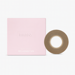 Replacement DIY Hair Extension Tape with pink packaging and brown adhesive tape roll for easy at-home hair extensions.
