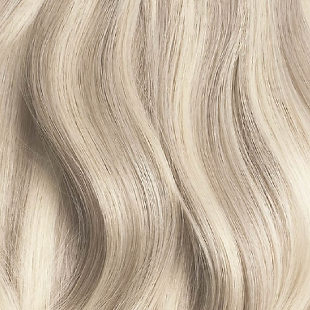 Extra Hair Extension Piece - Bohemian Blonde #P18A/60 showing smooth, wavy, natural-looking light blonde hair strands