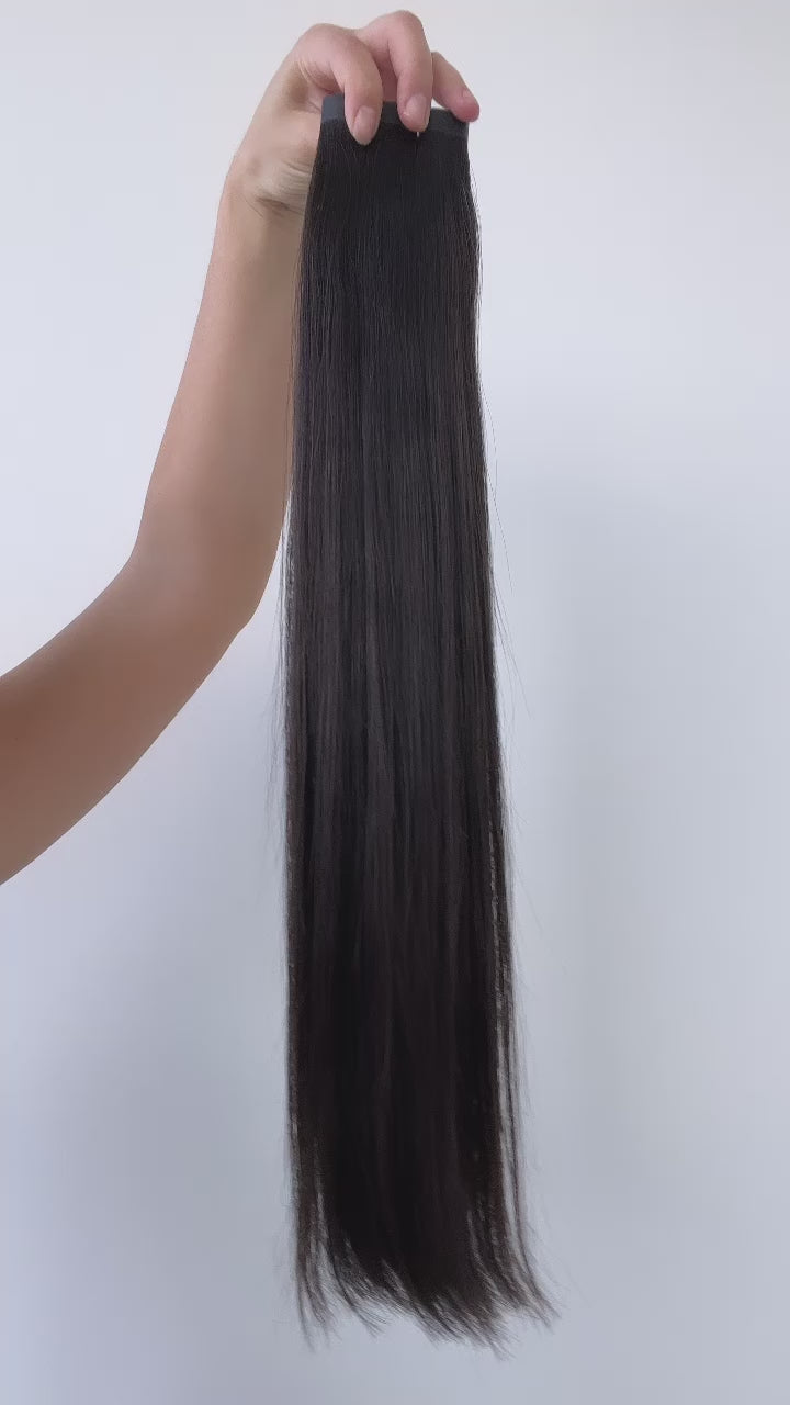 Darkest Brown #1A - Muse DIY Tape-In Extensions (100% Remy Human Hair)