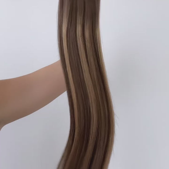 Muse Tape-In Extensions – Dark Brown & Blonde Mix #Du – 100% Remy Human Hair
