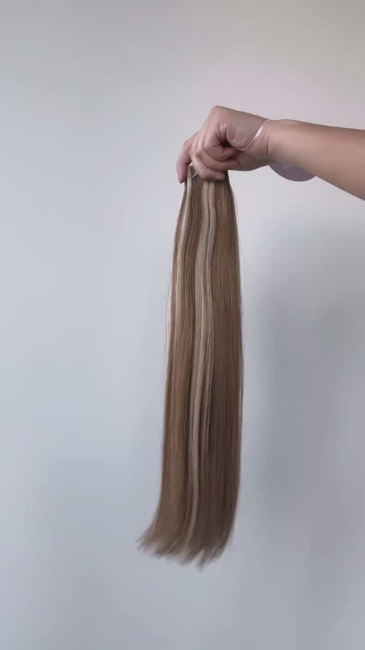 Warm Bronde Highlights #P6/18A/4 - Muse DIY Tape-In Extensions (100% Remy Human Hair)