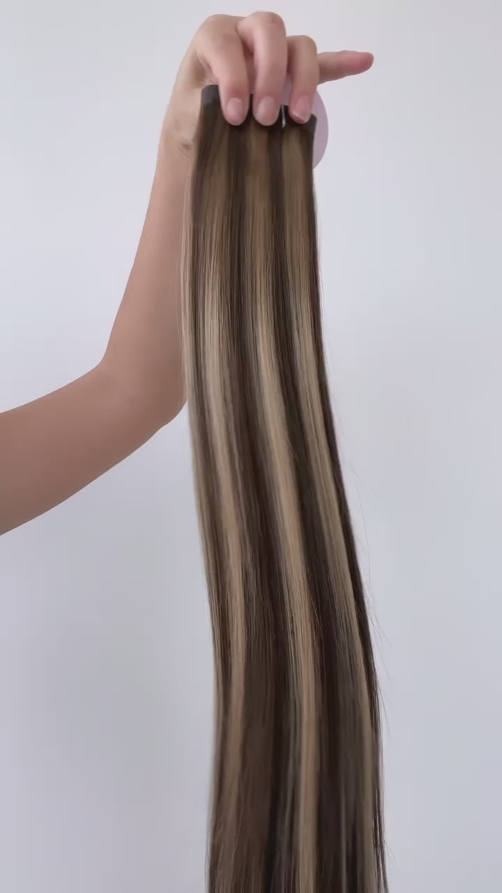 Dark Brown & Blonde Mix #BM - Muse DIY Tape-In Extensions (100% Remy Human Hair)